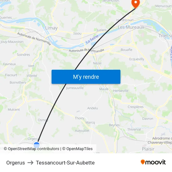 Orgerus to Tessancourt-Sur-Aubette map