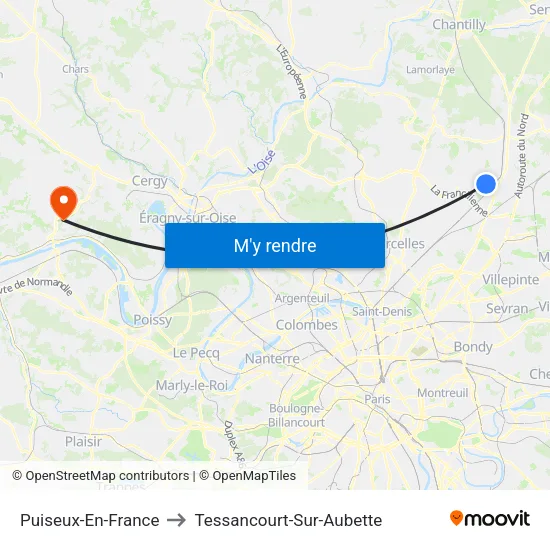 Puiseux-En-France to Tessancourt-Sur-Aubette map
