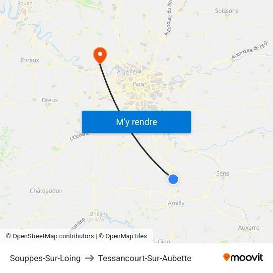 Souppes-Sur-Loing to Tessancourt-Sur-Aubette map