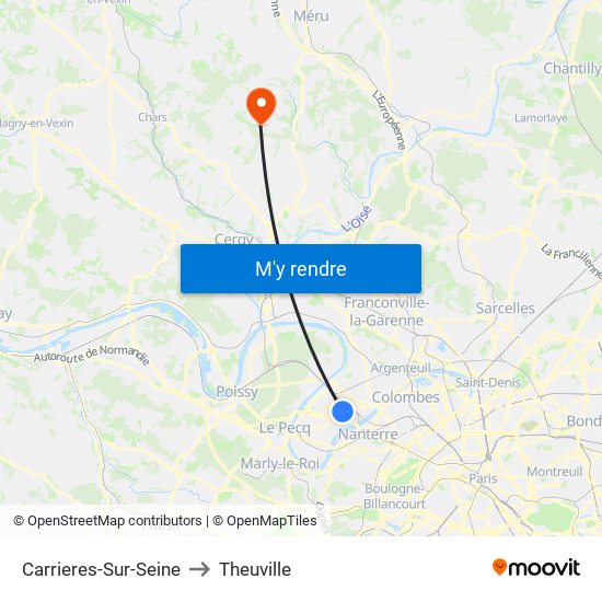 Carrieres-Sur-Seine to Theuville map