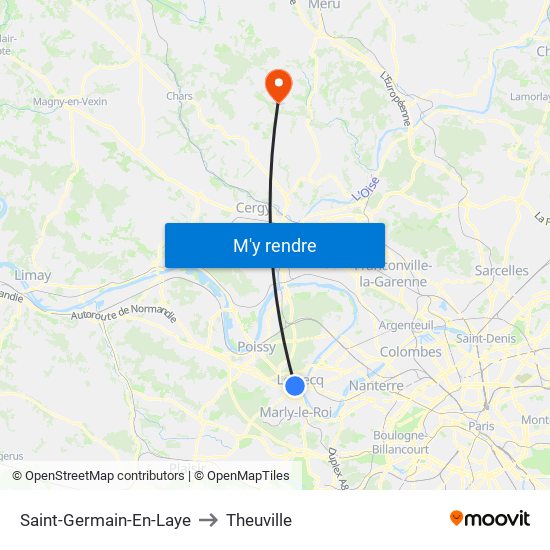 Saint-Germain-En-Laye to Theuville map