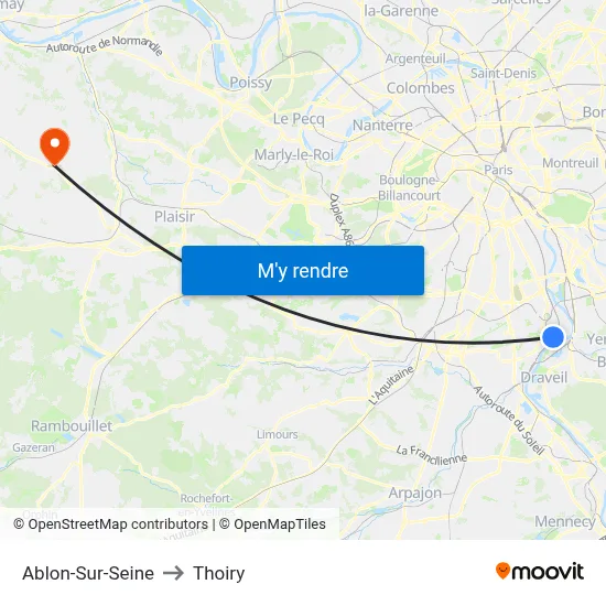 Ablon-Sur-Seine to Thoiry map