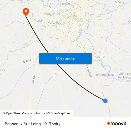 Bagneaux-Sur-Loing to Thoiry map