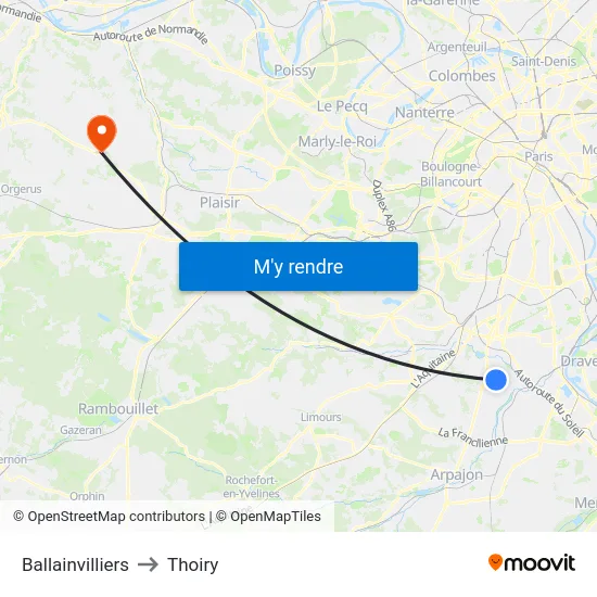 Ballainvilliers to Thoiry map