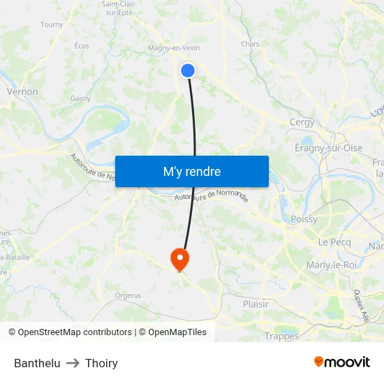 Banthelu to Thoiry map