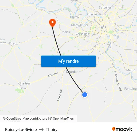 Boissy-La-Riviere to Thoiry map