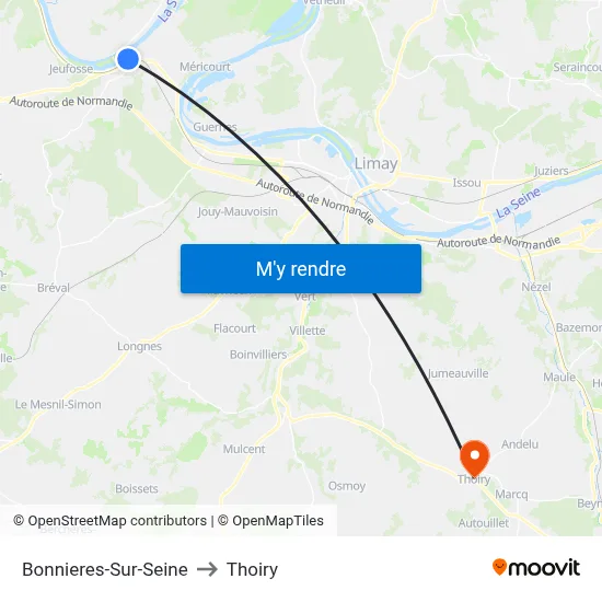 Bonnieres-Sur-Seine to Thoiry map