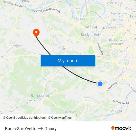 Bures-Sur-Yvette to Thoiry map