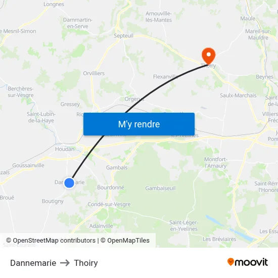 Dannemarie to Thoiry map