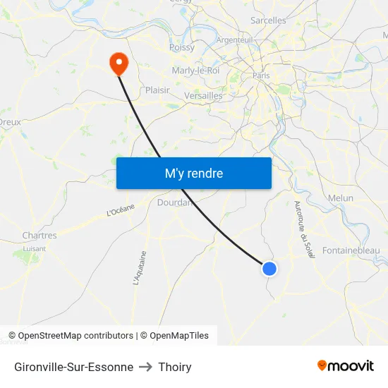 Gironville-Sur-Essonne to Thoiry map