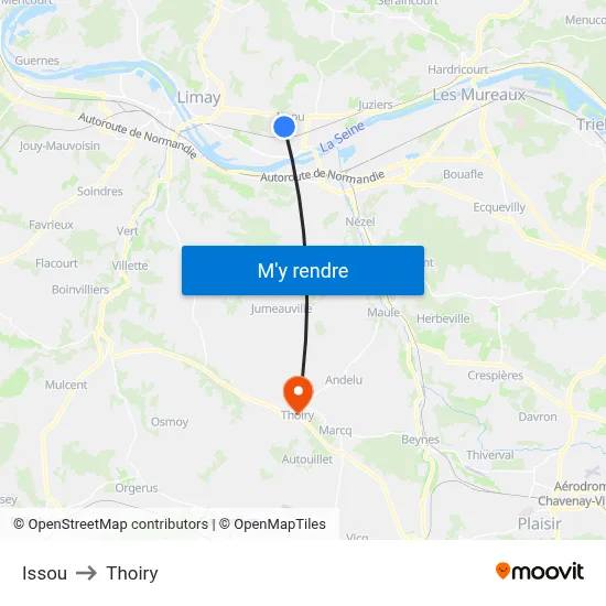 Issou to Thoiry map