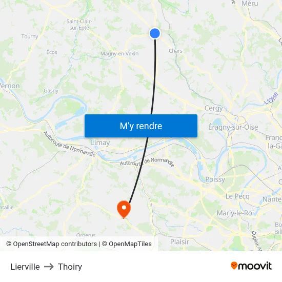 Lierville to Thoiry map