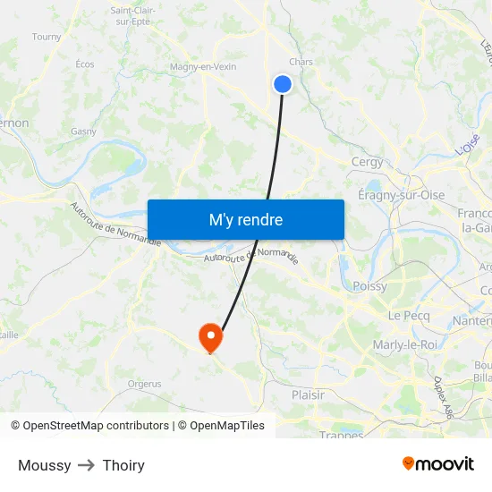 Moussy to Thoiry map