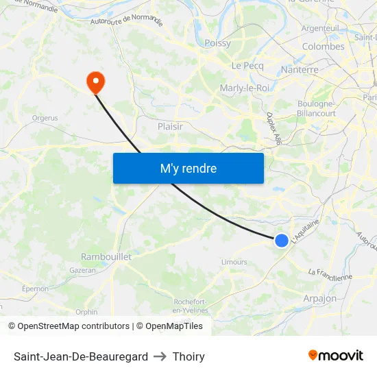 Saint-Jean-De-Beauregard to Thoiry map