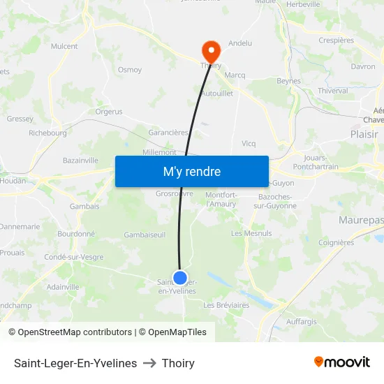 Saint-Leger-En-Yvelines to Thoiry map