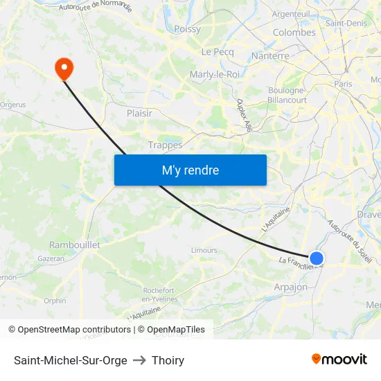 Saint-Michel-Sur-Orge to Thoiry map