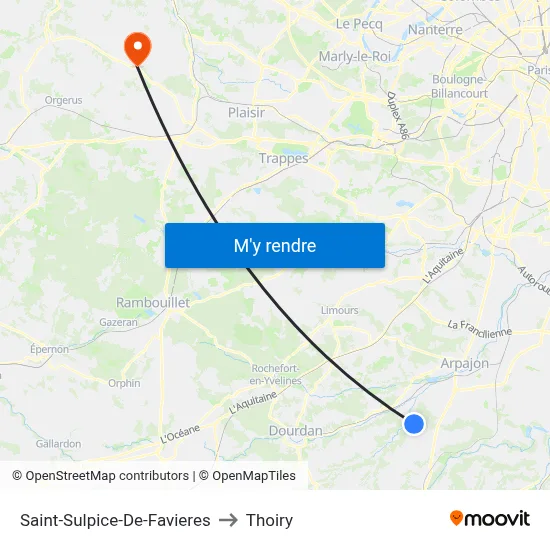 Saint-Sulpice-De-Favieres to Thoiry map
