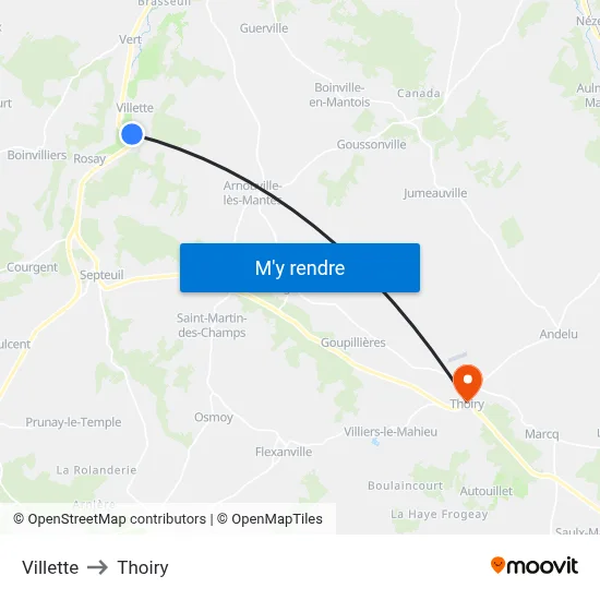 Villette to Thoiry map