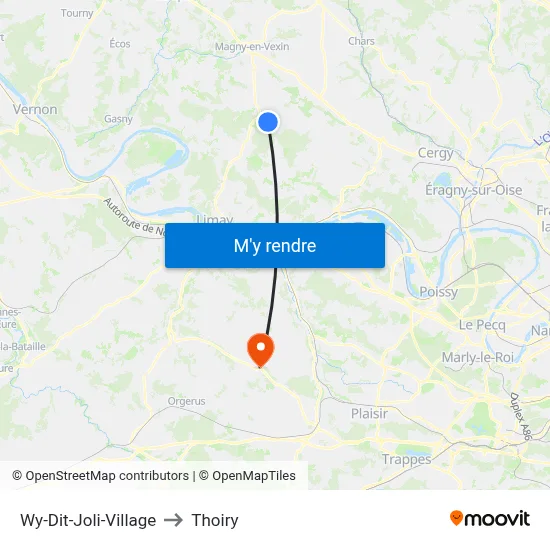 Wy-Dit-Joli-Village to Thoiry map