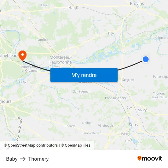 Baby to Thomery map