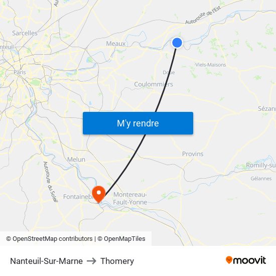 Nanteuil-Sur-Marne to Thomery map