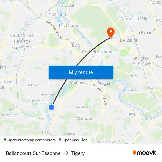 Ballancourt-Sur-Essonne to Tigery map