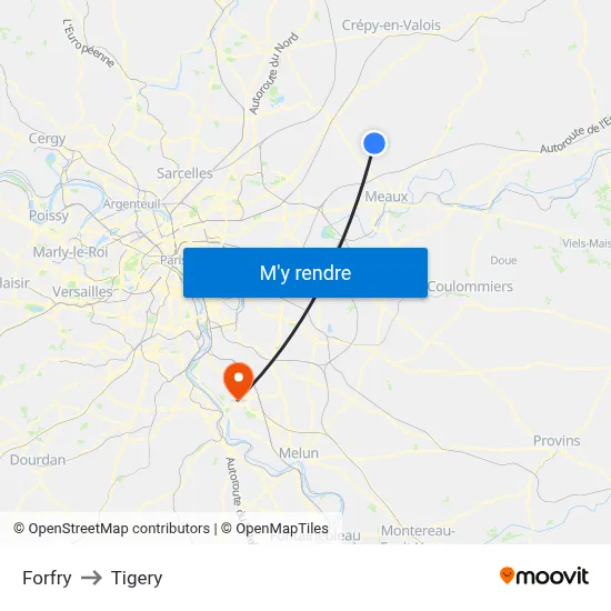 Forfry to Tigery map