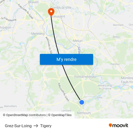 Grez-Sur-Loing to Tigery map
