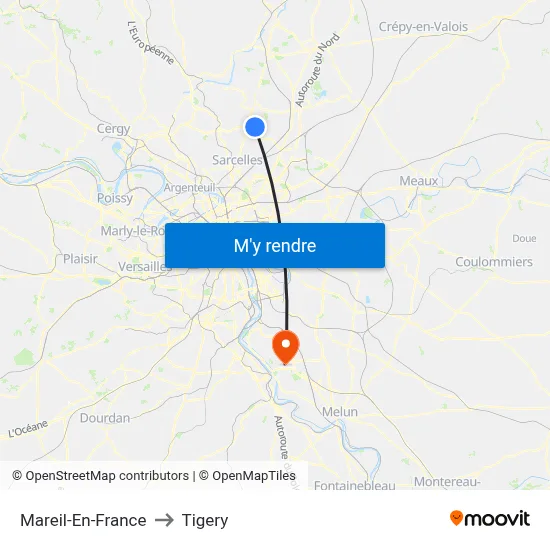 Mareil-En-France to Tigery map