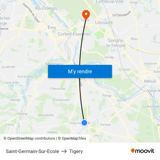 Saint-Germain-Sur-Ecole to Tigery map