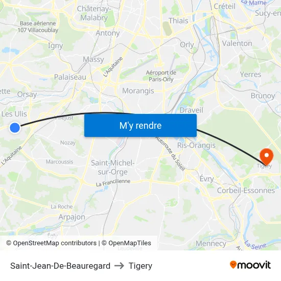 Saint-Jean-De-Beauregard to Tigery map