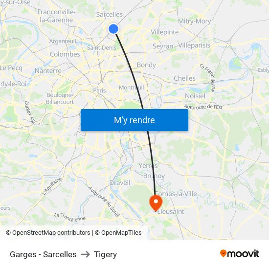 Garges - Sarcelles to Tigery map