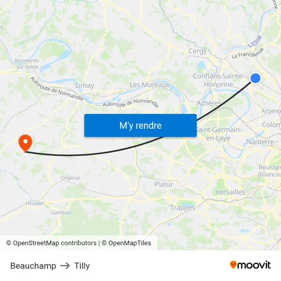 Beauchamp to Tilly map