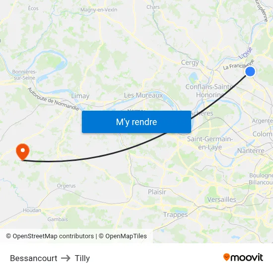 Bessancourt to Tilly map
