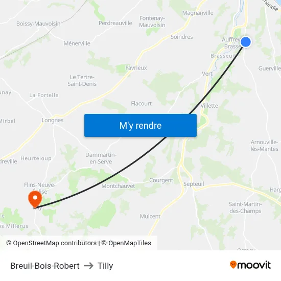 Breuil-Bois-Robert to Tilly map