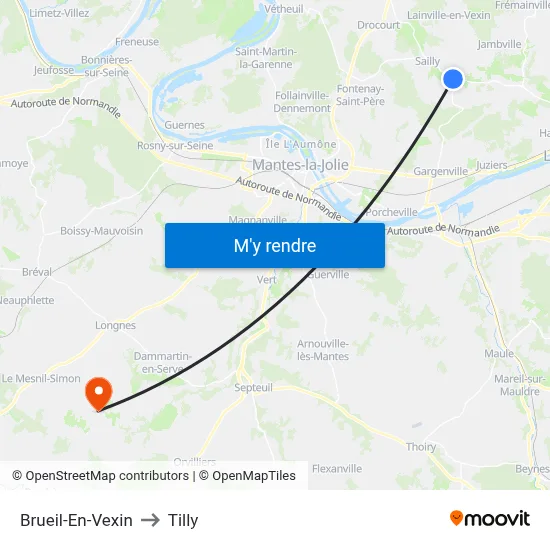 Brueil-En-Vexin to Tilly map