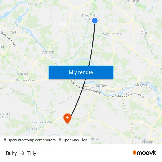 Buhy to Tilly map