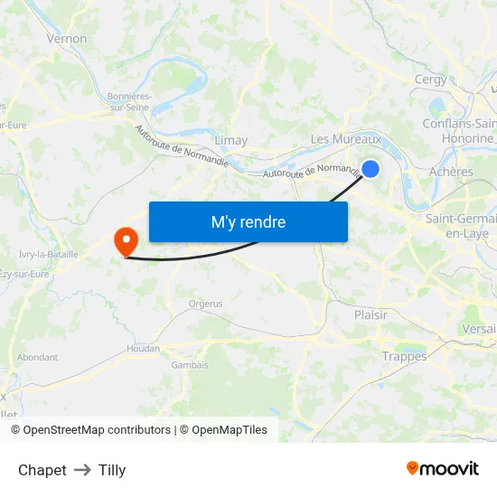 Chapet to Tilly map
