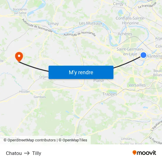 Chatou to Tilly map