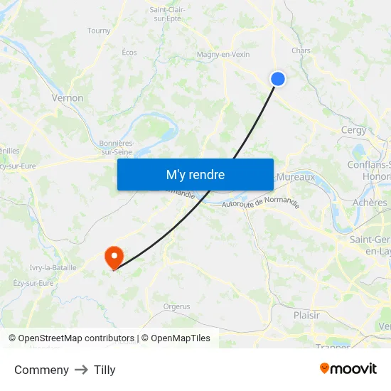 Commeny to Tilly map