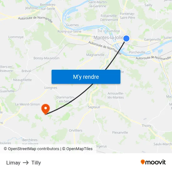 Limay to Tilly map