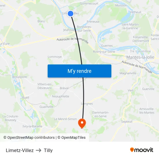 Limetz-Villez to Tilly map