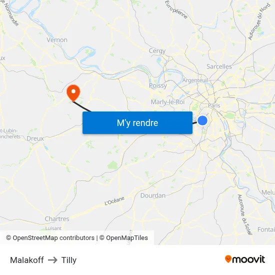 Malakoff to Tilly map