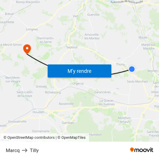 Marcq to Tilly map