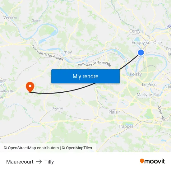 Maurecourt to Tilly map