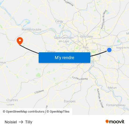 Noisiel to Tilly map