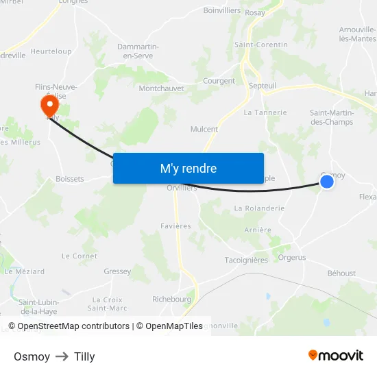 Osmoy to Tilly map