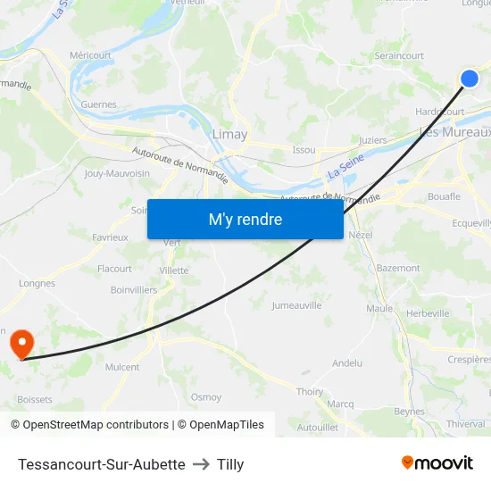 Tessancourt-Sur-Aubette to Tilly map