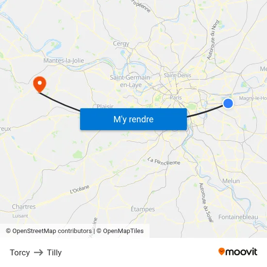 Torcy to Tilly map