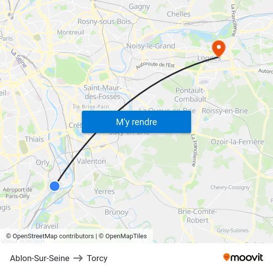 Ablon-Sur-Seine to Torcy map